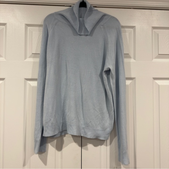 Karen Scott Sweaters - Karen Scott Turtleneck Sweater Light Blue Women Size XXL Acrylic Long Sleeves